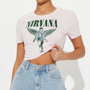 Fashion Nova Pink Nirvana Graphic Tee